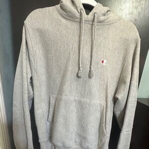 Champion Reverse Weave Hoodie Adult Small Gray Pullover Sweatshirt